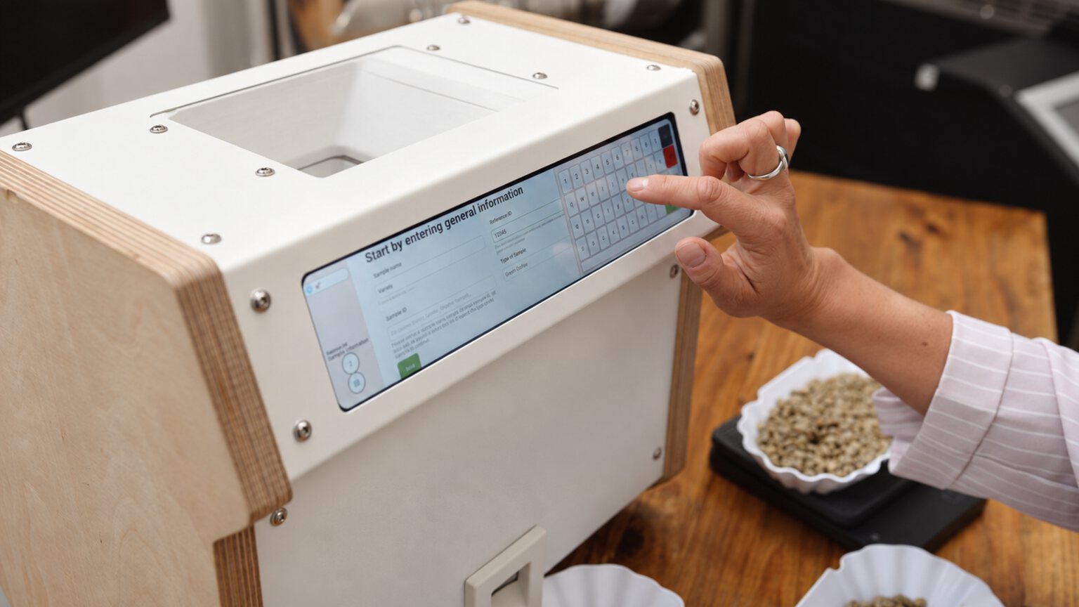Registro de una muestra en la pantalla táctil de VeroLab